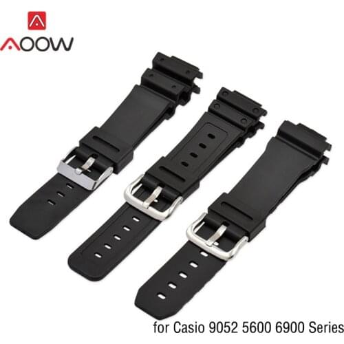Resin Strap for Casio G-shock 9052 5600 6900 Series 16mm Men Sport Waterproof Rubber Replacement Bracelet Band Watch Accessories