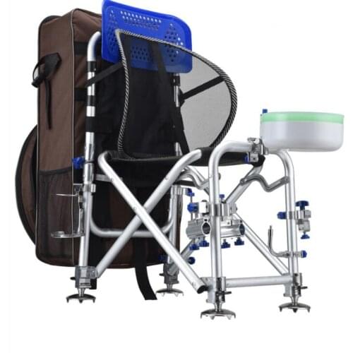 Super Stable Aluminum Alloy Fishing Chair Folding Camp/Fishing Chairs with Backpack Adjustable Backrest & Legs Rod & Bait Holder