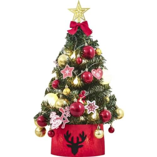 Glow Set Artificial Glowing Christmas Tree Room Desktop Decoration LED Tabletop Mini New Ornaments Package For Kids DIY Gift