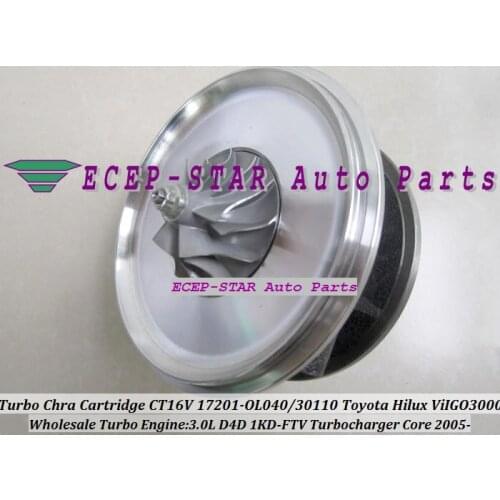 Turbo Cartridge CHRA CT16V 17201 OL040 17201 30101 17201OL040 17201-30110 For TOYOTA HI-LUX LandCruiser ViIGO 3000 1KD-FTV 3.0L