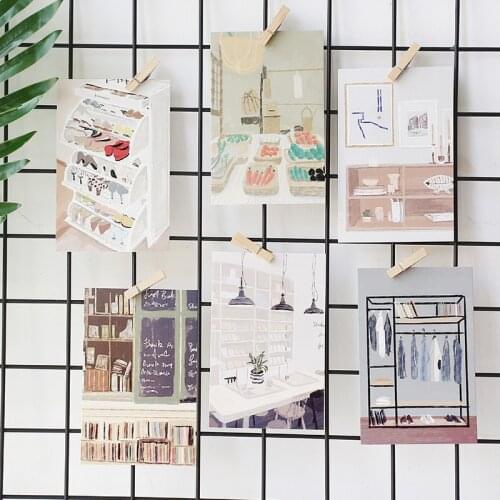 30pcs a adorable shop style card multi-use as Scrapbooking party invitation DIY Decoration gift card message card postcard
