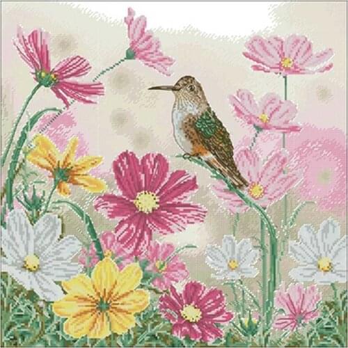Bird on flowering branch patterns Cross Stitch 11CT 14CT 18CT DIY Cross Stitch Kits Embroidery Needlework Sets home decor