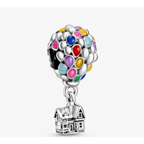 925 sterling silver jewelry accessories pixars up house & Balloons charm fit pandora bracelet beads pendant making women gift