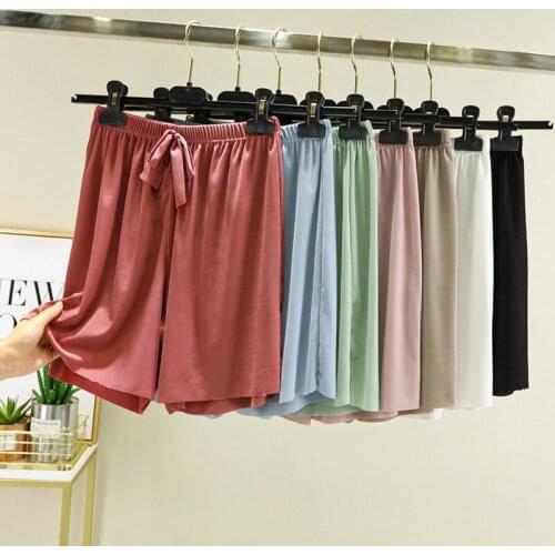 Modal Shorts Women Loose Size Pajamas Sexy Casual Drawstring Candy Color Home Sleep Bottom Summer Fashion Sleepwear kPaCotAkoWka