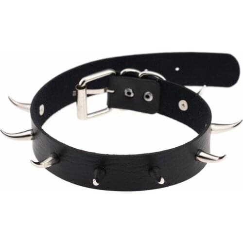 Trendy Harajuku Punk Fetish Gothic Rivet Spike PU Leather Choker Collar Necklace Women Colar Chocker Anime Necklace Neck Jewelry