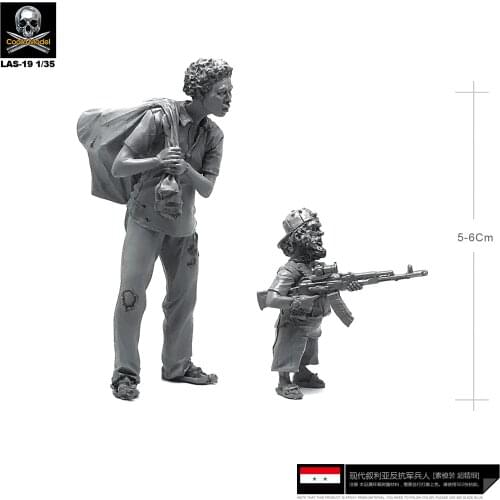 1/35 Resin Kits Civilian Armed Dwarf Bandits And Refugee Resin Soldiers Model Kits self-assembled Las-19