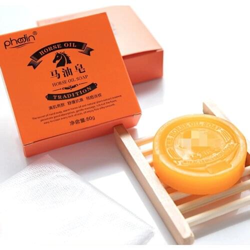 1 Pcs Horse Oil Handmade Soap To Blackhead Care Soap Clean Natural Type Moisturizing Moisturizing Skins Care Cleaning Soap TSLM1