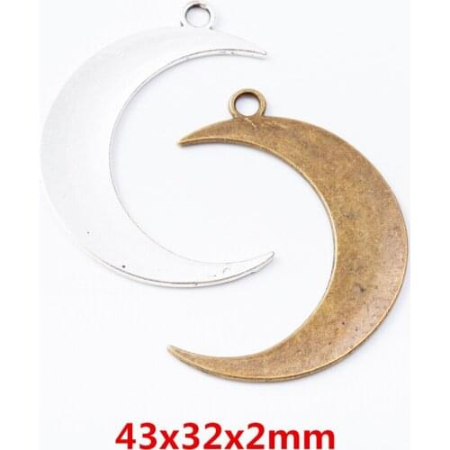 15 pieces of retro metal zinc alloy moon pendant for DIY handmade jewelry necklace making 7088