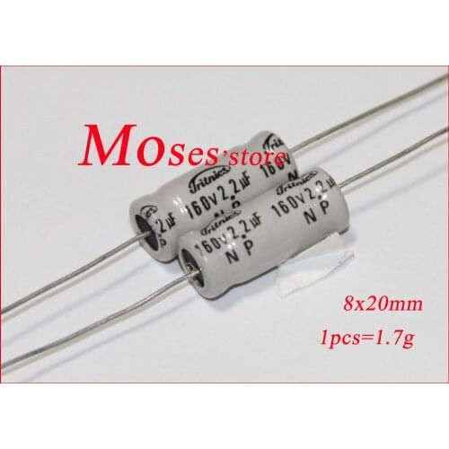 160v 2.2uf Original New Axial Audio NP Bipolar Electrolytic Capacitor Capacitance 8x20mm +/- 20