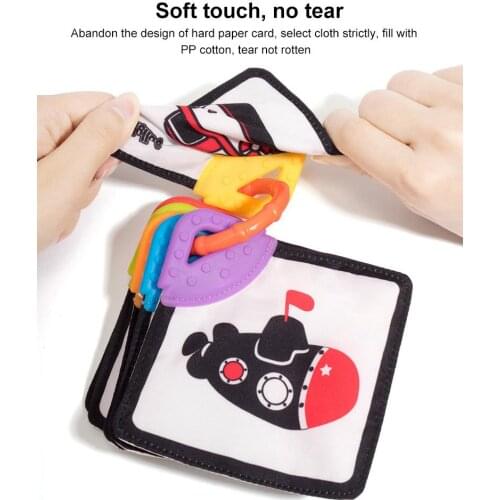 2021 My First Book Montessori Book Soft Black and White Educational Books Visual Stimulation Nontoxic Fabric Toys for Infants