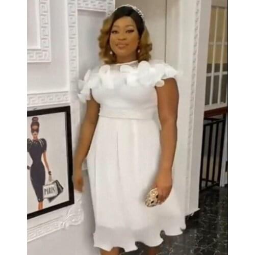 2021 Ladies New African Dresses For Women Vetement Femme Yellow White Africa Dress African Clothes Dashiki Ankara Dresses