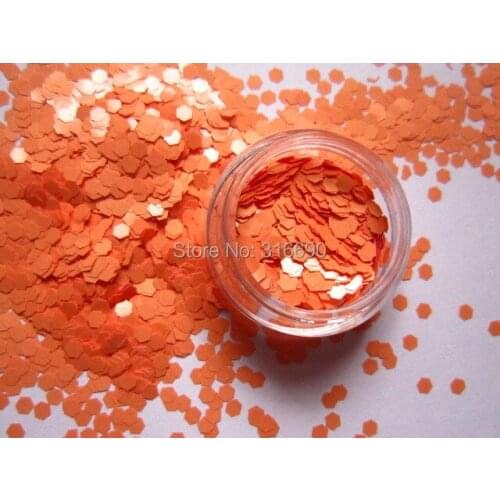 3mm Orange Solvent Resistant Hex Glitter Mix for nail art,DIY nail polish