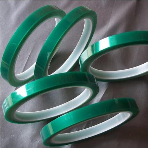 5 10 15 20 30mm PET Adhesive green High temperature Resistant Insulating tape long:33M 5PCS/1LOT