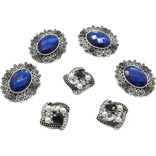 10 Pcs/Set Vintage Alloy Pearl Rhinestone Buttons Hand-Stitched Jewelry Accessories DIY Wedding Design Accessories