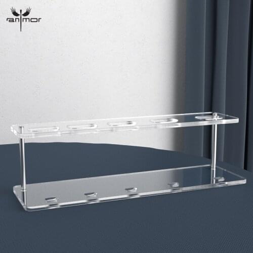 Anmor 1 Pcs 5 Slot Acrylic Makeup Brushes Holder Organizer Storage Box Case Display Stand For Make Up Tools