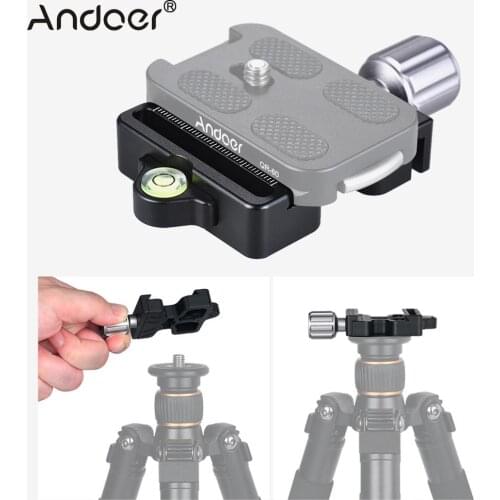Andoer DC-50 Quick Release Plate Clamp Knob-Type 1/4" &3/8" Screw Hole for Arca Swiss Standard for Manfrotto 200PL