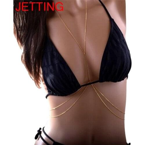 Sexy Body Chain Beach Bikini Fashion Body Chain Double Layer Waist Chain Silver Gold Color Body Jewelry Body 1PC