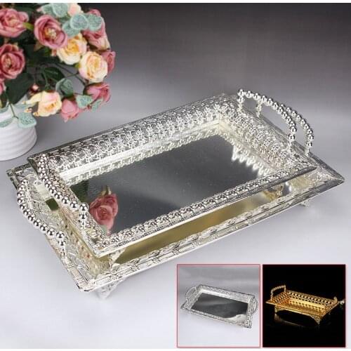 Storage Decoration Plates European Fruit Plate High-end Hotel KTV Snack Plate Multifunctional Retro Storage Metal Tray