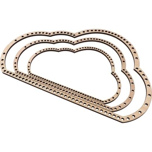 3 pieces Children Kids Wood Cloud Shape Weaving Knitting Loom Tool for DIY Tapestry Wall Hangings Home Ornament Craft Toys