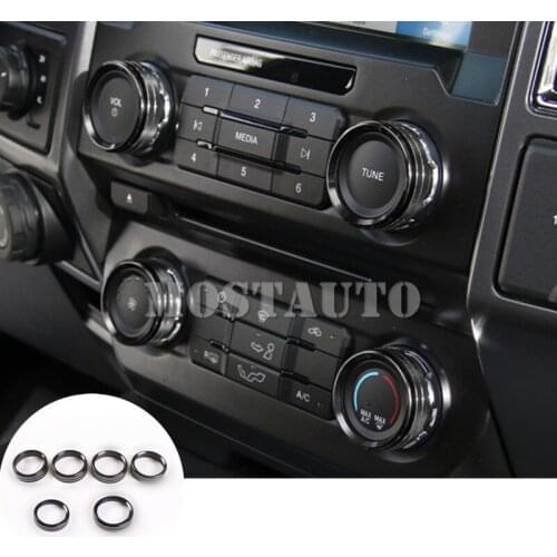 For Ford F150 F-150 Interior Air Condition Knob Trim Cover 2015-2019 Black/Blue/Red Car Decor Car Trim