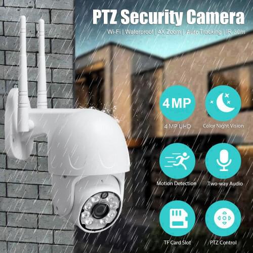 1080P HD WiFi IP Camera P2P 4X Digital Zoom Outside Weatherproof Security Wireless Wire PoE K22 Motion Detection FTP Email Alarm