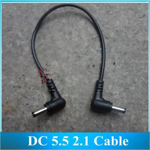Monitoring DC M/M Power Line Double Elbow Fork Head 5.5 2.1mm 90 Degree angle 12V DC power Cord 50PCS