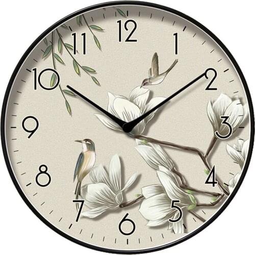 Round Creative Mute Modern Design Large Wall Clock Clocks for Home Kitchen Living Room Decor Battery Operated Silent