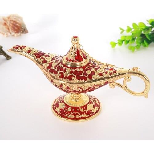 Aladdin Lamp Retro Wishing Oil Lamp Pot Magic Lamps Home Decor Desk Decoration Table Ornaments Incense Burner Cosplay Costume