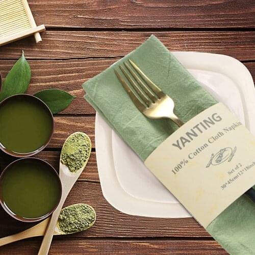 Set Of 6 Cloth Napkins Cotton Rectangle Durable Fabric Reusable Uniform Color For Kitchen Accessories Dining Wedding Decoration