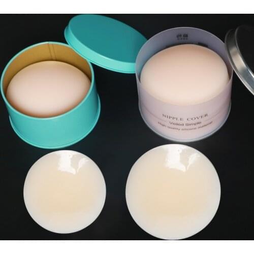 4Pair/set Chest Stickers Invisible Boxed Bra Reusable Silicone Adhesive Nipple Cover Stickers Adhesivo Bra Nipple Covers