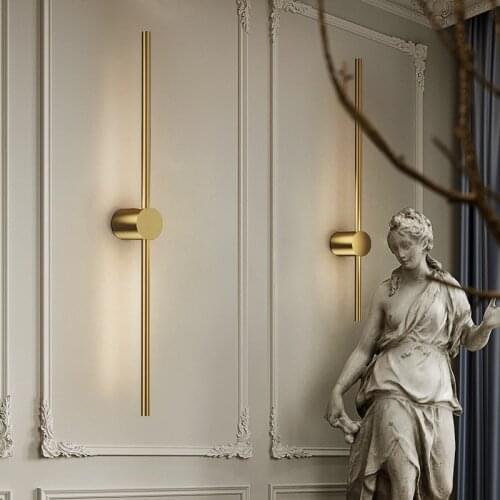 Nordic Wall Lamps Copper Led Wall Lights Living Room Decoration Corridor Bedroom Bedside Light Home Decor Wall Sconce Luminaires