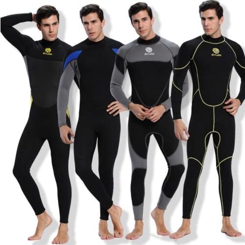 2017 NEW 3mm mens warm diving suit Long sleeved integrated diving wet clothes wetsuit Large size Free dive surfing suit