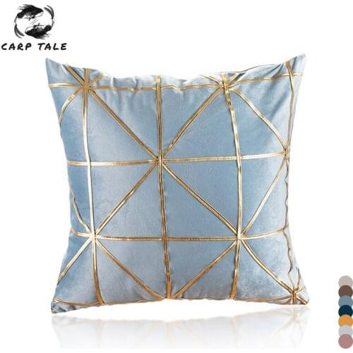 2021 New Luxury Cushion Cover Decorative Sofa Throw Pillow Case 45x45cm Velvet Pillow Cover Gold Bar Waist Pillowcase Home Decor
