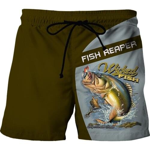 2021 summer new fashion beach shorts 3D printed fishing chart quick-drying heat dissipation oversized pants casual sports mens
