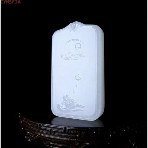 CYNSFJA New Real Rare Certified Natural Hetian Jade Nephrite Lucky Amulets Landscape Jade Pendant Hand Carved High Quality
