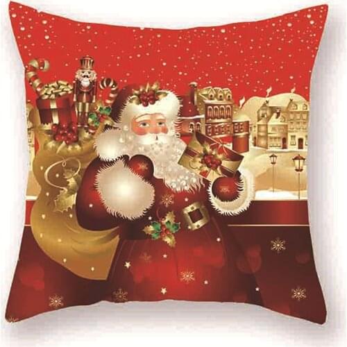 New Christmas Santa Cushion Cover 3D Pillow Case Sofa Throw Xmas Decoration High Quality Cartoon Cute Home Decor Red