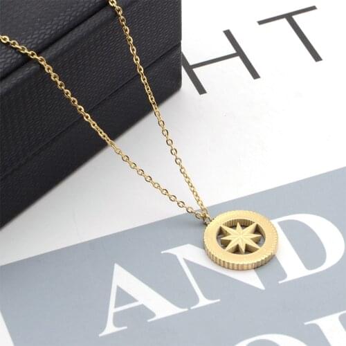 Necklace men North Pluto Sun Tarot National Wind Lion Medal Gold Coin Compass pendant necklace stainless steel jewelry wholesale