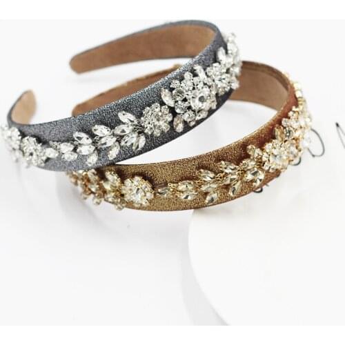 Personalized baroque headband Fashion Baroque Rhinestone Ball Headband Narrow Side Colorful Fabric Beautifu Hair Accessories 806