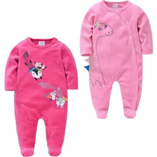 Pijamas De Bebe Nina Newborn Baby Girl Sleepsuit Cartoon Sleep Wear Christmas Warm Winter Infant Pajamas Toddler Pijamas De Bebe