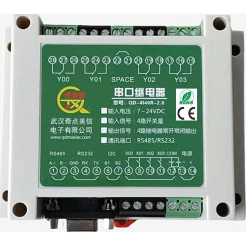 Relay Serial Port Control Board 4 in 4 Out IO Card RS232 485 Communication Modbus VB