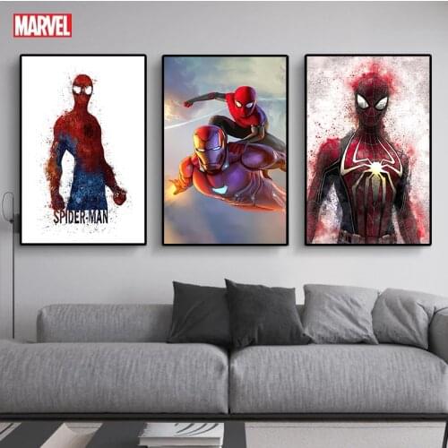 Superhero Avengers Marvel League Poster Canvas Painting Spiderman Iron Man Captain America Wall Art Home Decoration Kids Bedroom