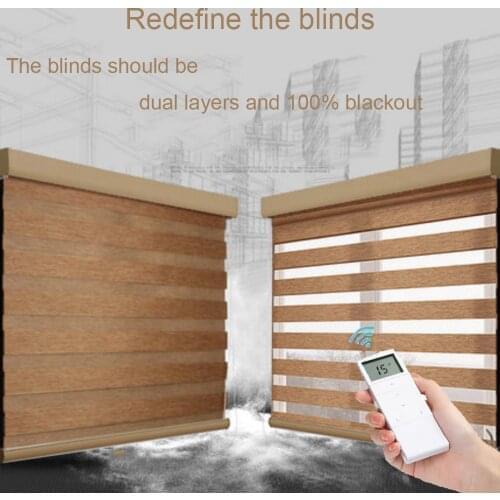 Deluxe Zebra Blinds Motorized 60% Shading Remote Control Electric Roller Blinds Shades Curtain for Windows Bedroom Office