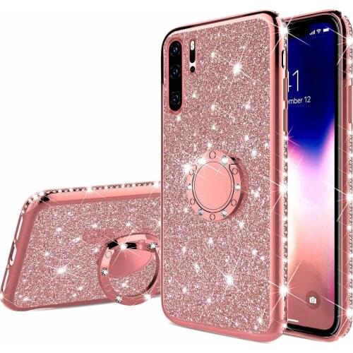 Finger Ring Diamond Soft Case For HUAWEI P20 P30 Lite Pro P Smart 2019 Z P10 Nova 3 3i HONOR 7X 8X Mate 20 10 Glitter Cover