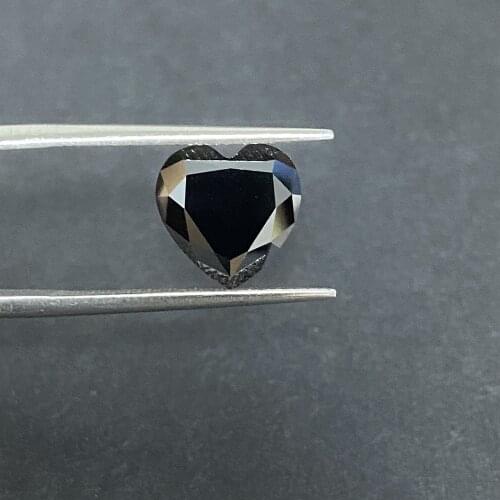 GRA Heart Cut Synthetic Black Moissanite 9x9mm 6x6mm Loose Gemstone Jewelry DIY Meterial