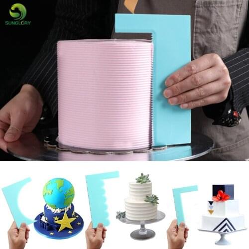 Modelling Smoother Polisher Cake Scraper Blade Pastry Spatulas Pastry Icing Comb Set Baking Tools For Cakes DIY Molds For Baking