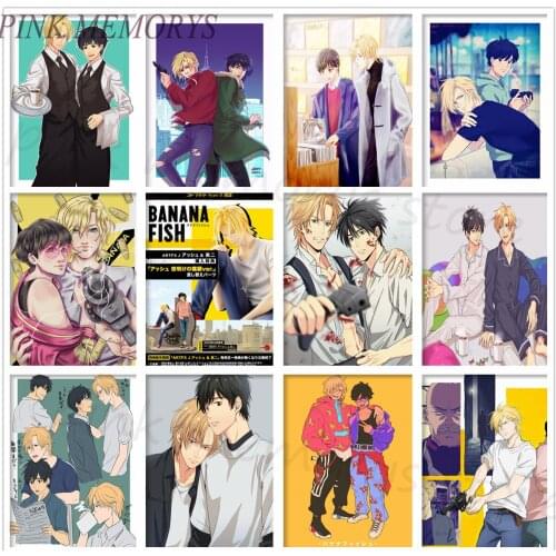 Full Diamond 5D DIY Diamond Painting Banana Fish Japanese Anime Diamond Embroidery Cross Stitch Kit Mosaic Picture Home Decor