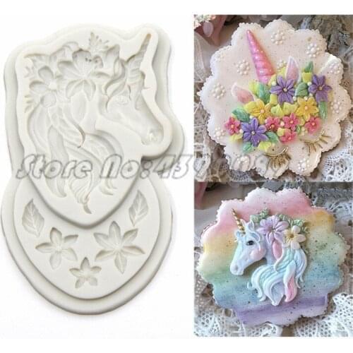 Sugarcraft Unicorn silicone cake mold fondant mold cake decorating tools chocolate gumpaste mould rubber mould