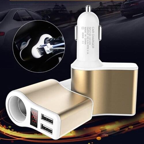 LED Digital Display Dual USB Port For iPhone 7 Cigarette Lighter Car Usb Socket Phone Fast Charging Adapter 3.1A Car-charger