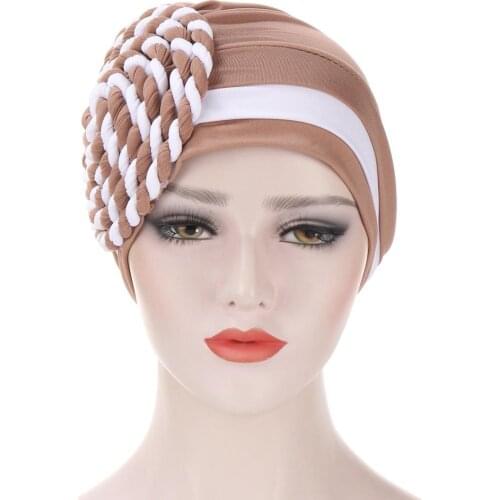Trendy Muslim Women Inner Caps for Women Plain Color Muslim Hijab Scarf India African Head Wraps Turban Headscarf Bonnet