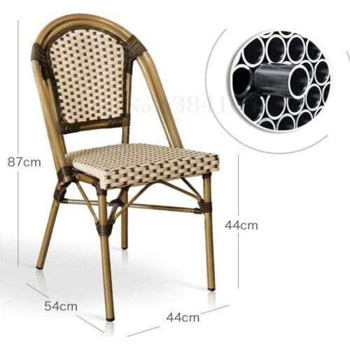 Outdoor Chair American Restaurant Outdoor Dining Chair Outdoor Cafe Tea Shop Outside the Net Red Leisure Balcony Wicker Chair